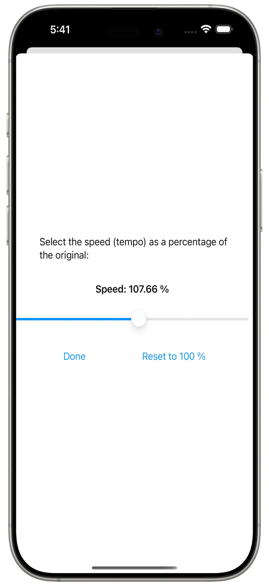iPhone is setting the tempo (speed) for this track